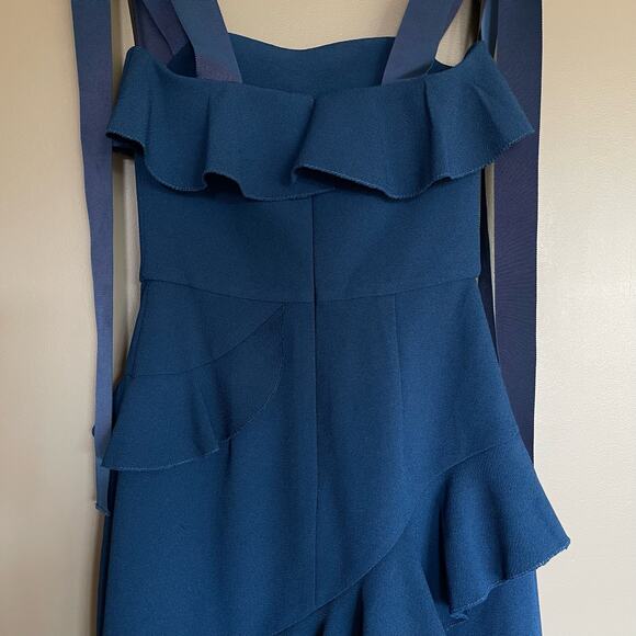 Rebecca Vallance Aegean Mini Dress Indigo Size 2 Blue Ruffles Chic Sexy Classic - Picture 13 of 16